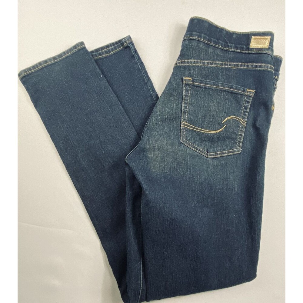 Levis Womens Signature Totally Shaping Pull On Skinny Dark Blue Denim